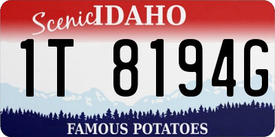 ID license plate 1T8194G