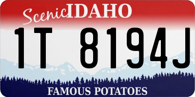 ID license plate 1T8194J