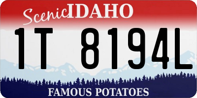 ID license plate 1T8194L