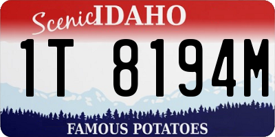 ID license plate 1T8194M