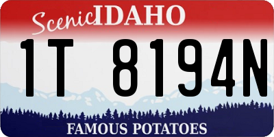 ID license plate 1T8194N
