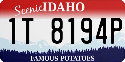 ID license plate 1T8194P