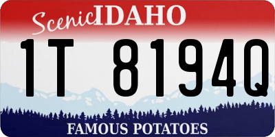 ID license plate 1T8194Q