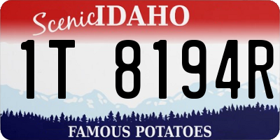 ID license plate 1T8194R