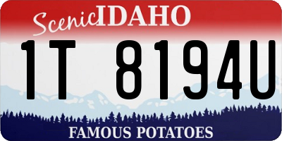 ID license plate 1T8194U