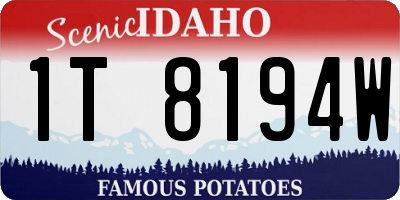 ID license plate 1T8194W