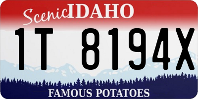 ID license plate 1T8194X