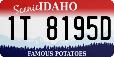 ID license plate 1T8195D