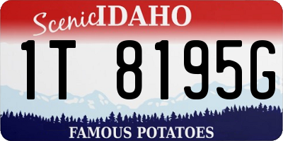 ID license plate 1T8195G