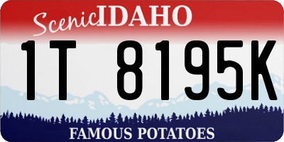 ID license plate 1T8195K