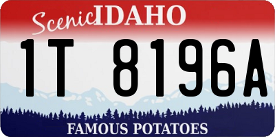 ID license plate 1T8196A