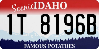 ID license plate 1T8196B