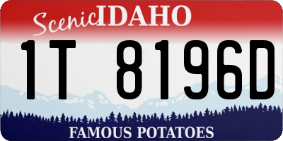 ID license plate 1T8196D