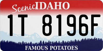 ID license plate 1T8196F