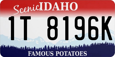 ID license plate 1T8196K