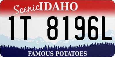 ID license plate 1T8196L