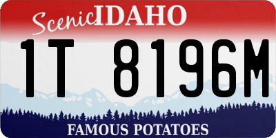 ID license plate 1T8196M