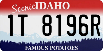 ID license plate 1T8196R