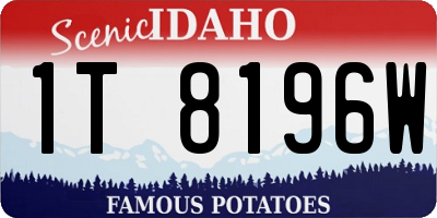ID license plate 1T8196W
