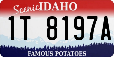 ID license plate 1T8197A