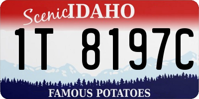 ID license plate 1T8197C