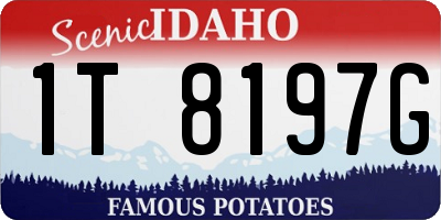 ID license plate 1T8197G