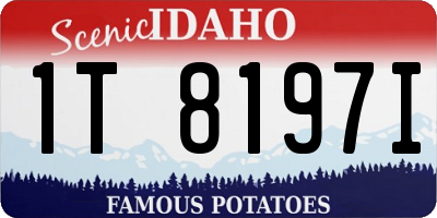 ID license plate 1T8197I