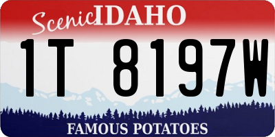 ID license plate 1T8197W