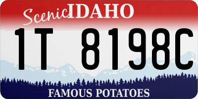 ID license plate 1T8198C