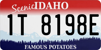 ID license plate 1T8198E