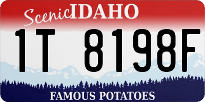 ID license plate 1T8198F