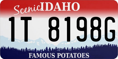 ID license plate 1T8198G
