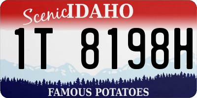 ID license plate 1T8198H