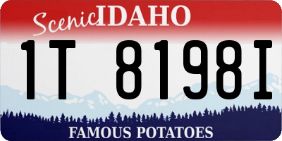 ID license plate 1T8198I