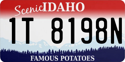 ID license plate 1T8198N