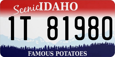 ID license plate 1T8198O