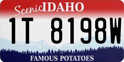 ID license plate 1T8198W