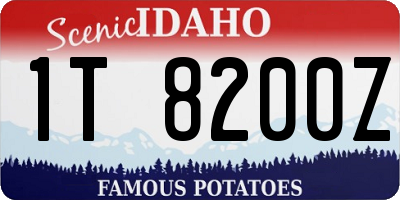ID license plate 1T8200Z