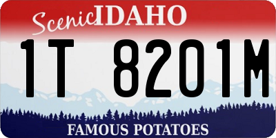 ID license plate 1T8201M