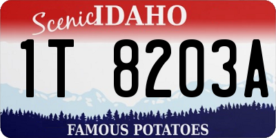 ID license plate 1T8203A
