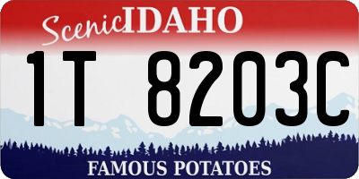 ID license plate 1T8203C
