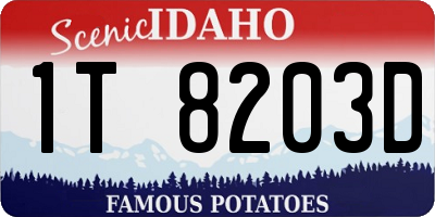 ID license plate 1T8203D