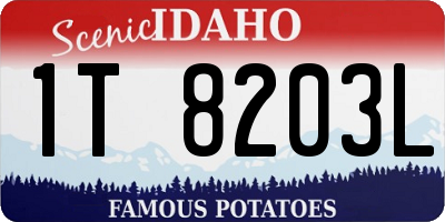 ID license plate 1T8203L