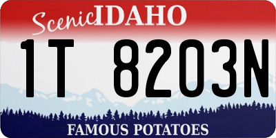 ID license plate 1T8203N