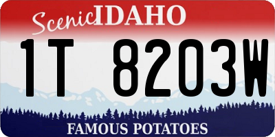 ID license plate 1T8203W