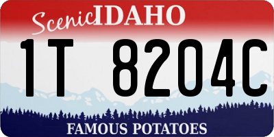 ID license plate 1T8204C