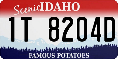 ID license plate 1T8204D