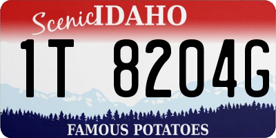 ID license plate 1T8204G