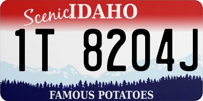 ID license plate 1T8204J