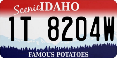 ID license plate 1T8204W